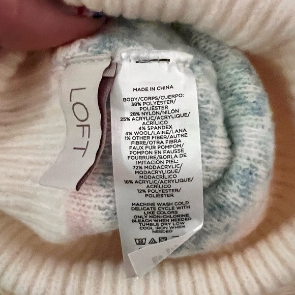 LOFT Pom Pom Fairisle Hat & Fingerless Gloves - Picture 3 of 3